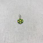 BERLOQUE BOLA VERDE E AMARELO PRATA 925