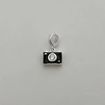 BERLOQUE CÂMARA FOTOGRÁFICA PRETA ZIRCÔNIA CRISTAL PRATA 925