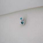 BERLOQUE GATINHO ZIRCÔNIA CORAÇÃO AZUL PRATA 925