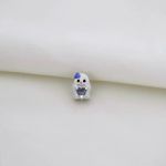 BERLOQUE GATINHO ZIRCÔNIA CORAÇÃO LILÁS PRATA 925