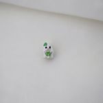 BERLOQUE GATINHO ZIRCÔNIA CORAÇÃO VERDE PRATA 925