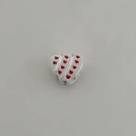 BERLOQUE CORAÇÕES VERMELHOS PRATA 925