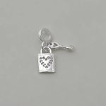 BERLOQUE CADEADO CHAVE CORAÇÃO ZIRCÔNIA PRATA 925