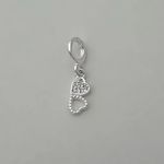 BERLOQUE CORAÇÕES ZIRCÔNIA CRISTAL PRATA 925