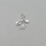 BERLOQUE CORAÇÃO LISO TREVO DA SORTE E SÍMBOLO DO INFINITO ZIRCÔNIA CRISTAL PRATA 925