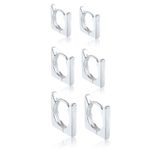 TRIO ARGOLINHA QUADRADA CLICK PRATA 925