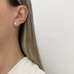 BRINCO REDONDO ZIRCÔNIA 4MM CRISTAL PRATA 925