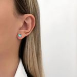 BRINCO ZIRCÔNIA AZUL CLARO PRATA 925