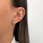 BRINCO REDONDO ZIRCÔNIA VERDE ÁGUA PRATA 925