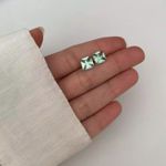 BRINCO QUADRADO ZIRCÔNIA VERDE CLARO PRATA 925