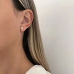 BRINCO GOTA ZIRCÔNIA CRISTAL PRATA 925