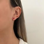 BRINCO JOANINHA VERMELHO TARRAXA BABY PRATA 925