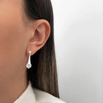 BRINCO LISO ZIRCÔNIA REDONDA PRATA 925