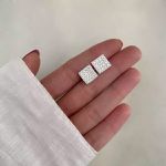 BRINCO QUADRADO ZIRCÔNIA CRISTAL PRATA 925