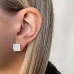 BRINCO QUADRADO ZIRCÔNIA CRISTAL PRATA 925