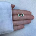 BRINCO GOTA ZIRCÔNIA VERDE E CRISTAL PRATA 925