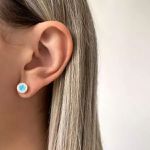 BRINCO ZIRCÔNIA AZUL CLARO E CRISTAL PRATA 925