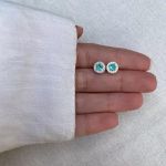 BRINCO REDONDO ZIRCÔNIA VERDE ÁGUA E CRISTAL PRATA 925