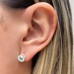 BRINCO REDONDO ZIRCÔNIA VERDE ÁGUA E CRISTAL PRATA 925