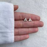 BRINCO TRÊS BOLINHAS ZIRCÔNIA CRISTAL PRATA 925