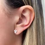 BRINCO TRÊS BOLINHAS ZIRCÔNIA CRISTAL PRATA 925