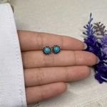 BRINCO PEDRA CABOCHÃO TURQUESA PRATA 925