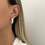 BRINCO CRAVEJADO CRISTAL MAXI PRATA 925