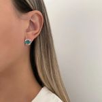 BRINCO REDONDO ZIRCÔNIA VERDE E COLORIDA PRATA 925