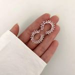 BRINCO ZIRCÔNIA ROSA CLARO PRATA 925