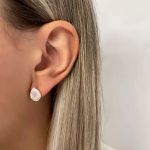 BRINCO GOTA ZIRCÔNIA ROSA CLARO E CRISTAL PRATA 925