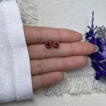 BRINCO REDONDO ZIRCÔNIA VERMELHA PRATA 925