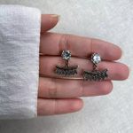 BRINCO INDIANO PENA ZIRCÔNIA CRISTAL PRATA 925