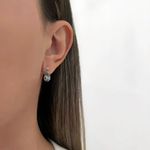 BRINCO GOTA INDIANO PEDRA MARCASSITA PRATA 925