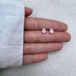 BRINCO GOTA ROSA CLARO LEITOSO PRATA 925