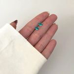 BRINCO GOTA ZIRCÔNIA VERDE ÁGUA PRATA 925