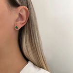 BRINCO GOTA ZIRCÔNIA VERDE PRATA 925