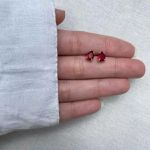 BRINCO GOTA ZIRCÔNIA VERMELHO PRATA 925