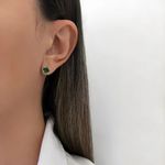 BRINCO REDONDO ZIRCÔNIA VERDE PRATA 925