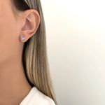 BRINCO QUADRADO ZIRCÔNIA LILÁS PRATA 925