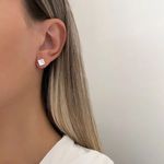 BRINCO QUADRADO ZIRCÔNIA CRISTAL PRATA 925