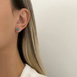 BRINCO INDIANO GOTA TURQUESA PRATA 925