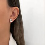 BRINCO OVAL NOSSA SENHORA APARECIDA ZIRCÔNIA CRISTAL PRATA 925