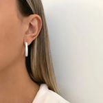 BRINCO ARGOLA ZIRCÔNIA CRISTAL PRATA 925