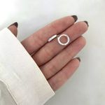 BRINCO ARGOLA CLICK ZIRCÔNIA PRATA 925