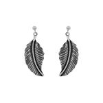 BRINCO FOLHA ENVELHECIDO PRATA 925