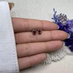 BRINCO OVAL ZIRCÔNIA VERMELHA PRATA 925