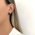 BRINCO GOTA ZIRCÔNIA VERDE PRATA 925