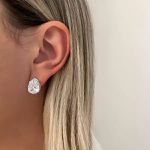 BRINCO GOTA ZIRCÔNIA CRISTAL PRATA 925