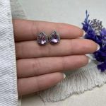 BRINCO GOTA ZIRCÔNIA ROSA CLARO PRATA 925