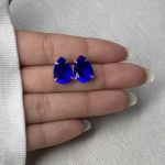 BRINCO DE GOTA AZUL ESCURO PRATA 925